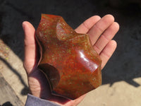 Polished Ocean Jasper Flame Sculptures x 2 From Madagascar