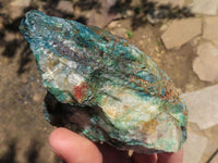 Natural Rough Malachite & Shattuckite Specimens  x 3 From Namibia - TopRock