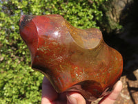 Polished Ocean Jasper Flame Sculptures x 2 From Madagascar