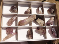 Natural Large Smokey Amethyst Window Quartz Crystals  x 12 From Chiredzi, Zimbabwe - Toprock Gemstones and Minerals 