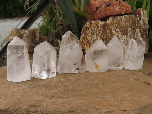 Polished Clear Quartz Crystal Points x 6 From Madagascar - TopRock