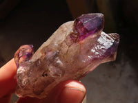 Natural Large Smokey Amethyst Window Quartz Crystals  x 12 From Chiredzi, Zimbabwe - Toprock Gemstones and Minerals 