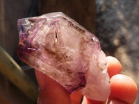 Natural Large Smokey Amethyst Window Quartz Crystals  x 12 From Chiredzi, Zimbabwe - Toprock Gemstones and Minerals 