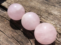 Polished Pink Rose Quartz Spheres  x 6 From Ambatondrazaka, Madagascar - TopRock