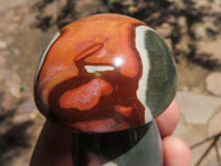 Polished Polychrome / Picasso Jasper Mushrooms  x 6 From Madagascar - TopRock