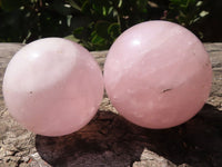 Polished Pink Rose Quartz Spheres  x 6 From Ambatondrazaka, Madagascar - TopRock