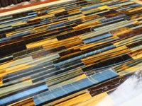 Polished Extra Large Blue Gold Tigers Eye Table Top With Amboia Hard Wood  x 1 From Southern Africa - Toprock Gemstones and Minerals 