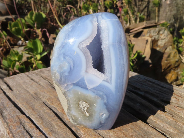 Polished Blue Lace Agate Standing Free Form  x 1 From Nsanje, Malawi