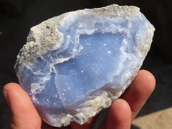 Natural Blue Lace Agate Geode Specimens  x 12 From Nsanje, Malawi