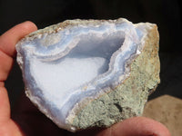 Natural Blue Lace Agate Geode Specimens  x 12 From Nsanje, Malawi