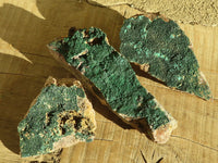 Natural Crystalline Malachite Specimens  x 3 From Congo