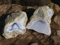 Natural Blue Lace Agate Geode Specimens  x 12 From Nsanje, Malawi