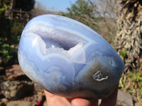 Polished Blue Lace Agate Standing Free Form  x 1 From Nsanje, Malawi