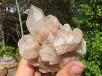 Natural Cascading White Phantom Smokey Quartz Clusters  x 6 From Luena, Congo - Toprock Gemstones and Minerals 