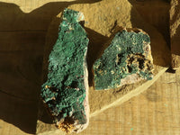 Natural Crystalline Malachite Specimens  x 3 From Congo