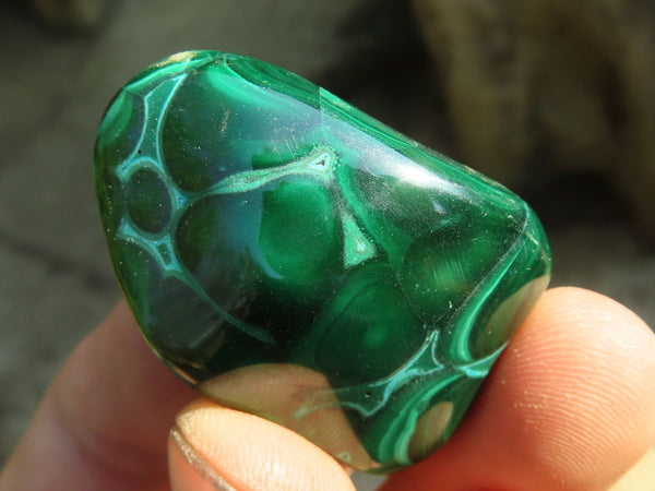 Polished  Small Malachite Free Forms  x 20 From Congo