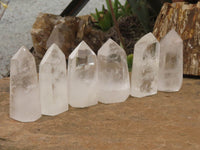 Polished Clear Quartz Crystal Points x 6 From Madagascar - TopRock