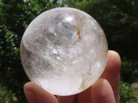 Polished Clear Quartz Crystal Balls With Rainbow Veils  x 3 From Madagascar - TopRock