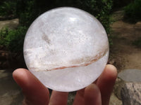 Polished Clear Quartz Crystal Balls With Rainbow Veils  x 3 From Madagascar - TopRock