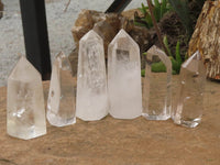 Polished Clear Quartz Crystal Points x 6 From Madagascar - TopRock