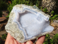 Natural Blue Lace Agate Geode Specimens  x 12 From Nsanje, Malawi - Toprock Gemstones and Minerals 