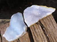 Natural Blue Lace Agate Geode Specimens  x 12 From Nsanje, Malawi - Toprock Gemstones and Minerals 