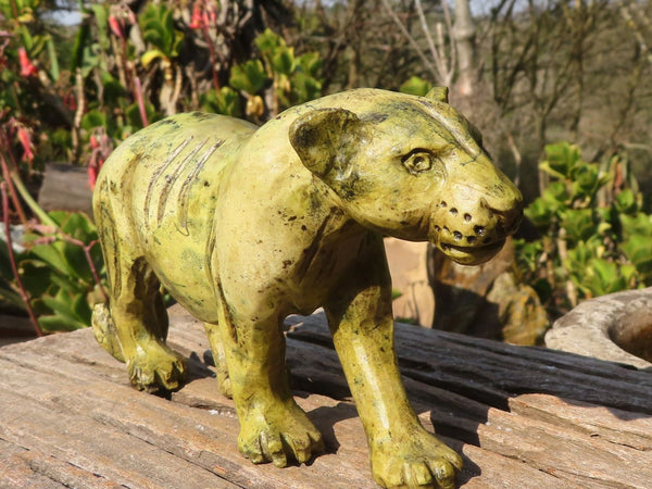 Polished  Leopard Stone Hand Crafted Lioness Carving  x 1 From Zimbabwe