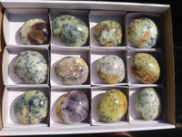 Polished Dendritic Opal Palm Stones  x 12 From Madagascar - Toprock Gemstones and Minerals 