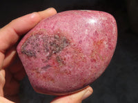 Polished Pink Rhodonite Standing Free Forms x 3 From Madagascar