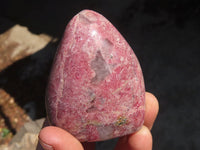 Polished Pink Rhodonite Standing Free Forms x 3 From Madagascar