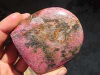 Polished Pink Rhodonite Standing Free Forms x 3 From Madagascar