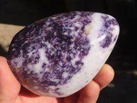 Polished Deep Purple Lepidolite Standing Free Forms  x 3 From Zimbabwe - Toprock Gemstones and Minerals 