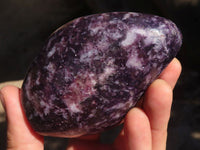 Polished Deep Purple Lepidolite Standing Free Forms  x 3 From Zimbabwe - Toprock Gemstones and Minerals 