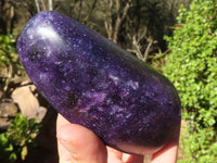 Polished Deep Purple Lepidolite Standing Free Forms  x 3 From Zimbabwe - Toprock Gemstones and Minerals 