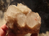 Natural Cascading White Phantom Smokey Quartz Clusters x 6 From Luena, Congo