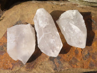 Natural Clear Etched Quartz Crystals  x 24 From Mpika, Zambia - Toprock Gemstones and Minerals 