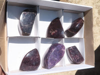 Polished Purple Lepidolite Free Forms  x 6 From Zimbabwe - TopRock