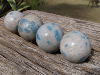 Polished Small Highly Selected Blue Spotted Spinel Dalmatian Stone Spheres x 12 From Madagascar - TopRock