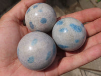 Polished Small Highly Selected Blue Spotted Spinel Dalmatian Stone Spheres x 12 From Madagascar - TopRock