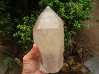 Natural Large Semi Polished Quartz Crystal (Cut To Stand) x 1 From Angola - TopRock