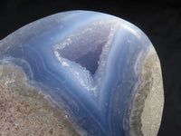 Polished Blue Lace Agate Standing Free Forms  x 2 From Nsanje, Malawi