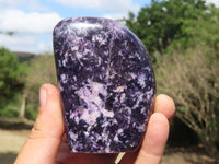 Polished Stunning Purple Lepidolite Standing Free Forms x 3 From Zimbabwe - TopRock