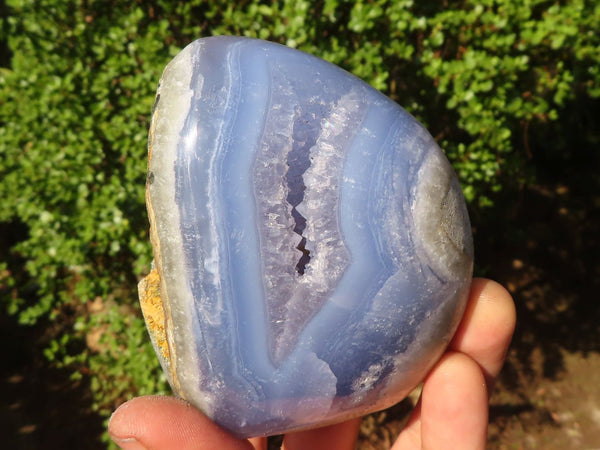 Polished Blue Lace Agate Standing Free Forms  x 2 From Nsanje, Malawi - Toprock Gemstones and Minerals 