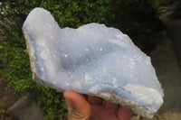 Natural Blue Lace Agate Geode Specimens x 2 From Nsanje, Malawi