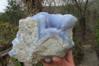 Natural Blue Lace Agate Geode Specimens x 2 From Nsanje, Malawi