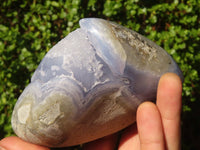 Polished Blue Lace Agate Standing Free Forms  x 2 From Nsanje, Malawi - Toprock Gemstones and Minerals 