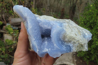 Natural Blue Lace Agate Geode Specimens x 2 From Nsanje, Malawi