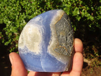 Polished Blue Lace Agate Standing Free Forms  x 2 From Nsanje, Malawi - Toprock Gemstones and Minerals 