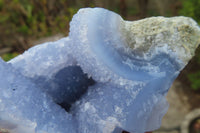 Natural Blue Lace Agate Geode Specimens x 2 From Nsanje, Malawi