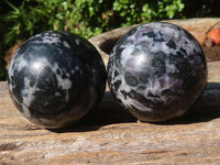 Polished Merlinite Gabbro Spheres  x 6 From Madagascar - Toprock Gemstones and Minerals 